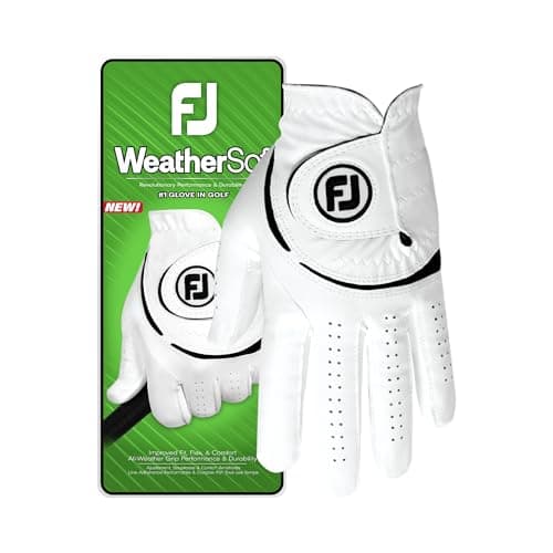 Image of FootJoy WeatherSof Men's Golf Glove, White/Black, Left Hand (for Right Handed Golfer), M-L EU