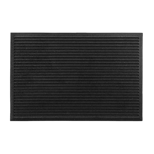 Image of Ribbed Harmony Outdoor Mat, Front Door Outside Boot Scraper Mat, Heavy Duty Recycled Rubber Matt with Scraping Stripes, Anti Fatigue Dirt Scraper Playground Garden Matting (60x40cm, Small)