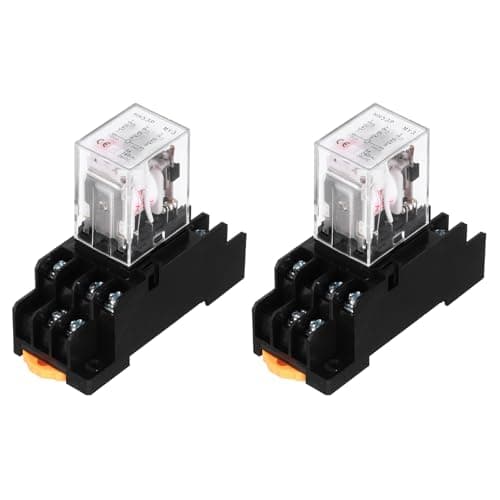 Image of sourcing map 2Pcs AC 12V Electromagnetic Power Relay, 11-Pin 5A Power Coil Relay with LED Indicator and Socket Base DPDT 3NO 3NC - MY3NJ for Industrial, Home Appliances and DIN Rail System
