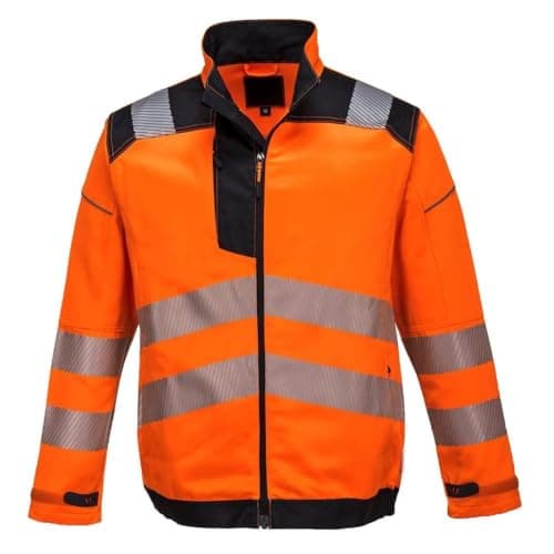 Image of Portwest PW3 Hi-Vis Work Jacket, Size: L, Colour: Orange/Black, T500OBRL