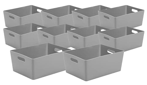 Image of Fixtures Business & Homewares Studio Storage Baskets Grey Sized Wham 5.02 (10 Pack), Shelf Storage, Wardrobe Storage, Display Boxes