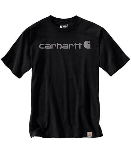 Image of Carhartt Relaxed Fit Heavyweight Short-Sleeve Logo Graphic T-Shirt Black/Gray