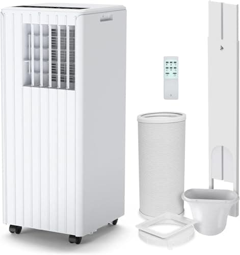 Image of ﻿ 9000 BTU Portable Air Conditioner, 3-in-1 AC Unit with Cooling, Dehumidifier, Fan, 2 Speeds, 24H Timer, Sleep Mode, Quiet, Remote, Window Kit for Home & Office Up to 300sq.ft [Energy Class a]