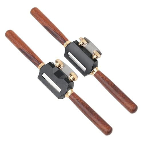 Image of 2PCS 10'' Adjustable Spokeshave with Flat and Curved Base, Portable Woodworking Planes Wood Working Hand Tool Perfect for Wood Craft, Carving, Working