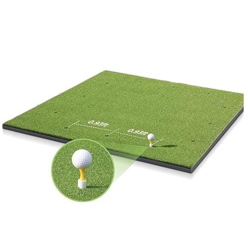 Image of Agoky Premium Golf Practice Mat, 59"×59"×0.2" Realistic Fairway Surface, Indoor Outdoor Training Aid, Anti-Skid Backing, Ideal for Drive Chip Shot Drills at Home 120x150x0.5cm One Size
