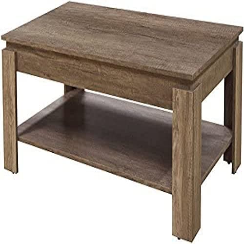 Image of Home Source Unique 3D Design Finish Canyon Coffee Table, MDF/Chipboard, Oak, 42 x 108 x 59 cm