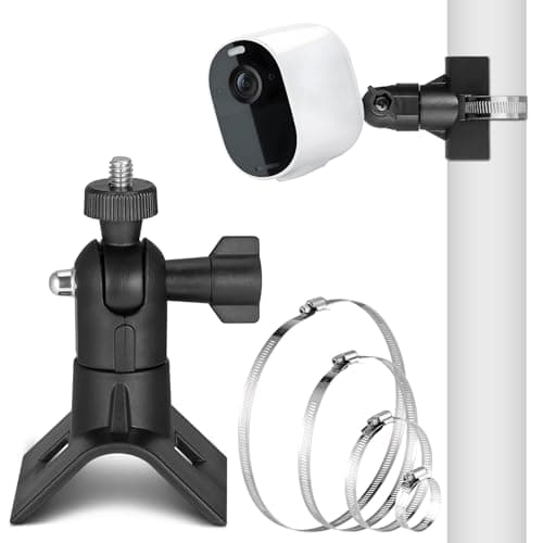Image of Zocipro Security Camera Pole Mount for Arlo/Wyze/Eufy Cam with Standard 1/4" Thread Holes, Universal No-Drill Camera Mount Brackets with 4 Loops Ø5/10/15/20cm, Indoor and Outdoor Use