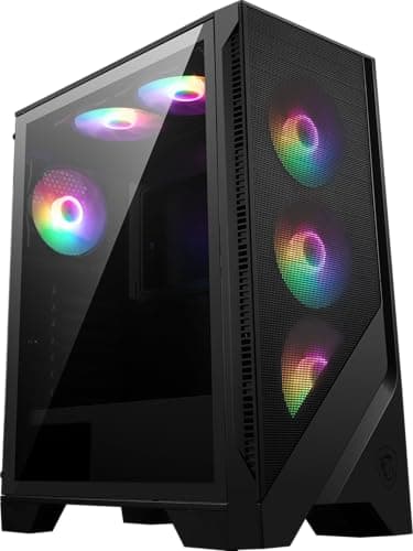Image of MSI MAG FORGE 320R AIRFLOW Mid-Tower PC Case - ATX Capacity, up to 390mm RTX 40 GPU Support, 4 x 120mm ARGB Fans, Magnetic Dust Filters, Tempered Glass, 1-6 ARGB Control Board, USB 3.2 Gen 1 Type-A