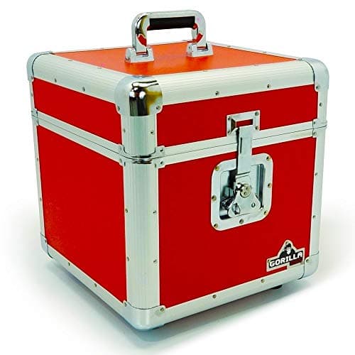 Image of Gorilla LP 12" Vinyl Record Box Storage Flight Case Red