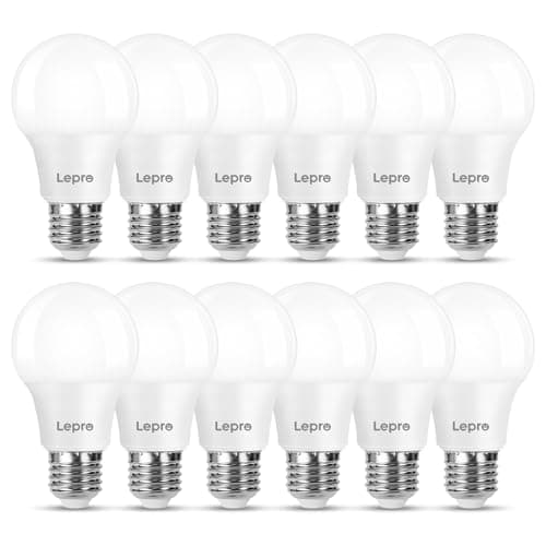 Image of Lepro E27 Screw Bulbs 60W Equivalent, Warm White 2700K E27 LED Bulbs, 8.5W 806lm Edison Screw ES LED Light Bulb, Energy Saving Light Bulbs for Lamp, Non-dimmable, Pack of 12