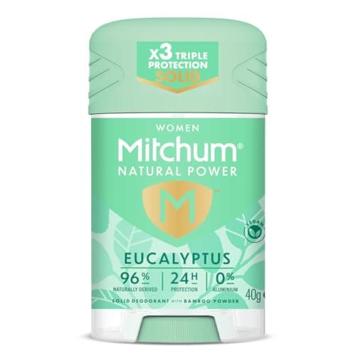Image of Mitchum Women Natural Deodorant Stick, Aluminium Free, Vegan, Cruelty Free, 96% Natural Ingredients, Eucalyptus, Packaging May Vary