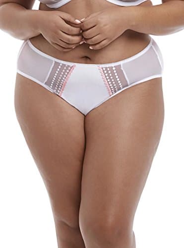 Image of Elomi Women's Plus Size Matilda Sheer Backed Briefs, White, Large