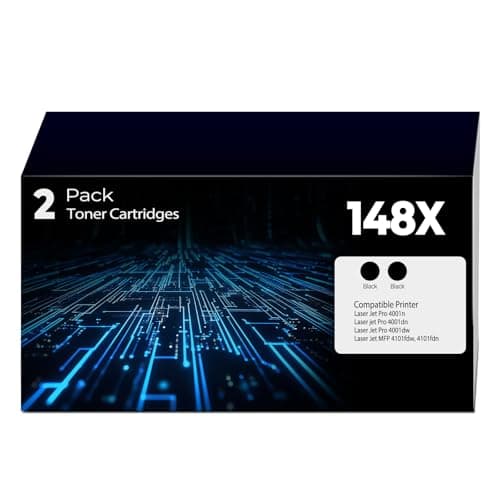 Image of 148X Black High Yield Toner Cartridge W1480X 4001n 4101fdw 4001dn Toner 2 Pack Replacement for HP 148X 148A Toner Cartridges HP148X Work with HP Laser Jet Pro 4001n 4001dn 4001dw MFP 4101fdw 4101fdn