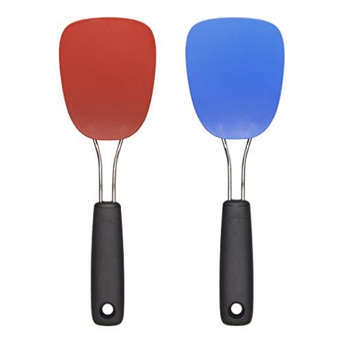 Image of OXO 2-Piece Good Grips Nylon Flexible Turner Set, Red/Blue