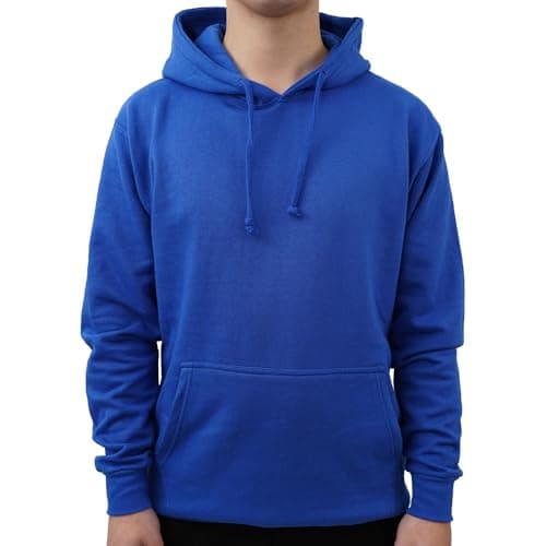 Image of Graphic Impact Classic Pullover Hoodie Soft Ringspun Blended Fabric Adults Premium Pullover Unisex Hooded Sweatshirts (Large - Royal Blue)