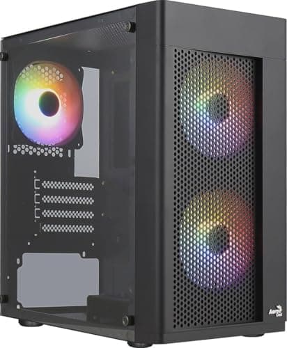 Image of Aerocool HEXFORMBKV2, PC Micro ATX Box, 3 FRGB Fans, Grille Front, Black