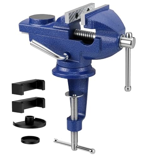 Image of Bench Vice Clamp 70mm Table Vice Clamp for Workbench 360° Swivel Base Vices for Workbench, Cast Iron, for Woodworking, Cutting Conduit, Metalworking, Drilling