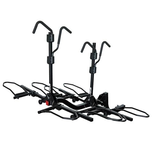 Image of BV 4 Bike Bicycle Hitch Mount Rack Carrier for Car Truck SUV for Standard Bikes, E-Bike, Fat Tire Bikes - Tray Style Smart Tilting Design (Standard/Fat Tire 4 Bikes)