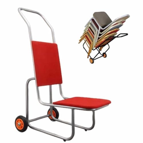 Image of Heavy-Duty Chair Cart, Robust Iron Storage & Transport Trolley, Holds Up to 10 Plastic Resin and Wood Banquet Chairs