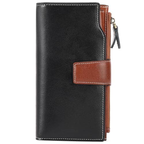 Image of SENDEFN Ladies Purse,Large Capacity Genuine Leather Women's Wallet with Multiple Card Slots