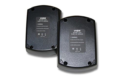 Image of vhbw 2x Battery compatible with Metabo BZ 12 SP, SSP 12, BSZ 12 Impuls, BSZ 12 Premium, BS 12 SP, BSZ 12 Power Tools (3000 mAh, NiMH, 12 V)