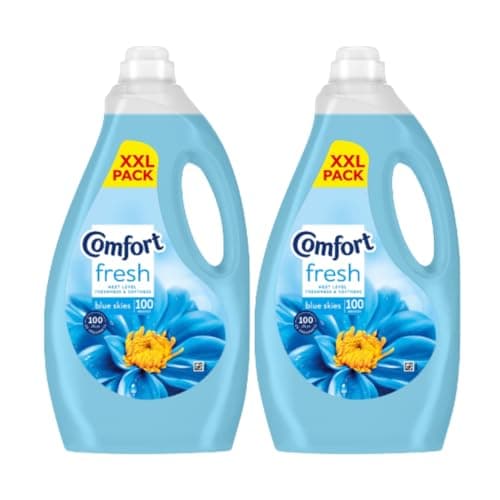 Image of Comfort Blue Skies Fabric Conditioner 100 Wash Concentrated Laundry Softener with Long Lasting Fresh Fragrance for Clothes Towels & Bedding (Pack of 2)
