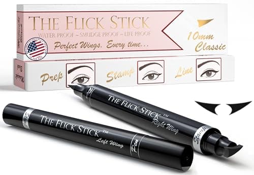 Image of Eyeliner Stamp – Wingliner by Lovoir Black, waterproof, smudgeproof, winged long lasting liquid eye liner pen, Vamp style wings, 2 Pens In A Pack (10mm Classic, Midnight Black)