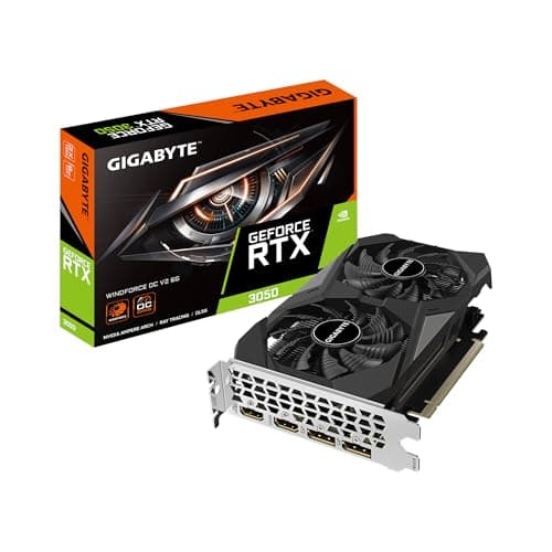 Image of GIGABYTE GeForce RTX 3050 WINDFORCE OC V2 6G Graphics Card, 2X WINDFORCE Fans, 6GB GDDR6 96-bit GDDR6, GV-N3050WF2OCV2-6GD Graphics Card
