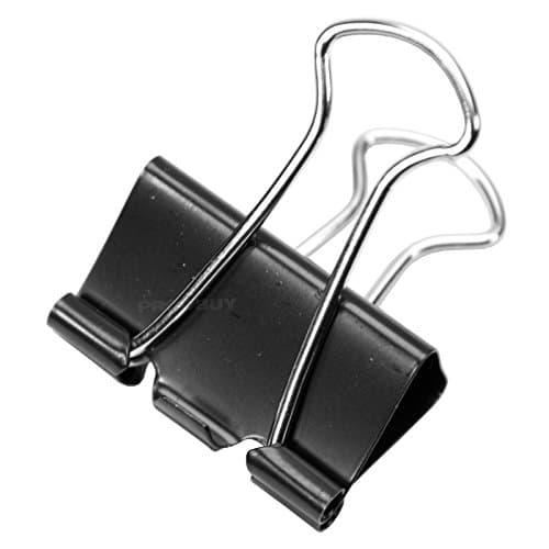 Image of [100 Pack] Small 25mm Black Foldback Clips Office Paper Binding Bulldog Grips