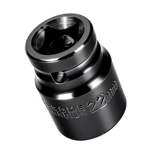 Image of Youzzei 1/2 Inch 22mm Impact Socket, 6 Point Shallow Metric Socket, Upgraded Electrophoretic Coating CR-V Steel 22mm Sockets 1/2" Drive for Car Repair Mechanical Maintenance Home Use