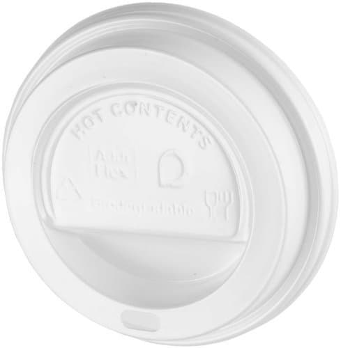 Image of We Can Source It Ltd - White Plastic Sip-Tough Lids for Paper Coffee Cups – Fits for 8oz – Leak-Proof, Easy to Use, Hot & Cold Drinks – Durable and Secure Snap-On Design - Pack of 100