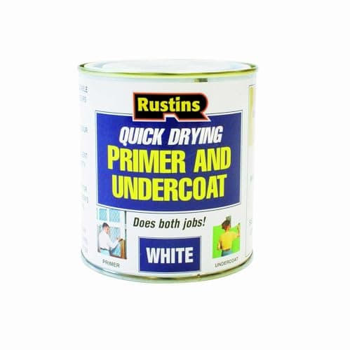 Image of RUSTINS White Primer/Undercoat 1ltr - – Smooth Finish Prep Coat with Quick Drying Formula; Excellent Coverage for Walls, Trim & Wood; Trusted Choice for Home Decorating Projects