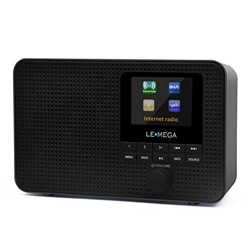 Image of Internet Radio with DAB | Portable DAB+ Bluetooth Radio | Digital Radios Mains and Battery 12hr Play | FM,Podcast Player,Dual Alarm | 60 Presets,Headphone Jack, Colour Display | LEMEGA IR1 Black