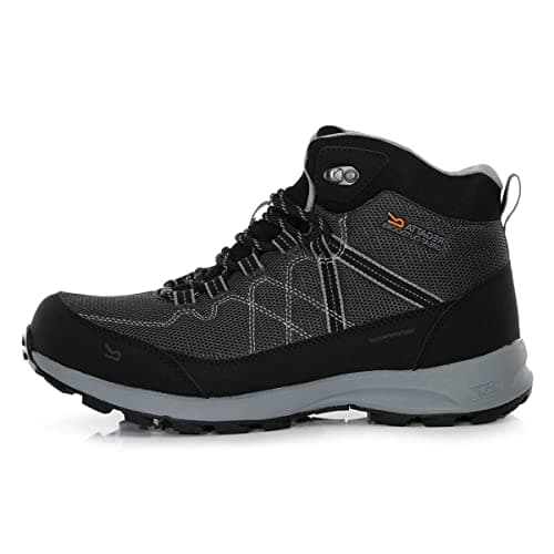 Image of Regatta Mens Lite Waterproof And Breathable Walking Boots Black/Dark Steel 11 UK