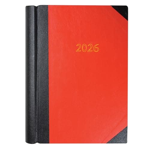 Image of Collins - Desk - 2026 12 Month Calendar Year Planner, Two Page-A-Day Diary, A4 Hard Cover - Red (42.15-26)