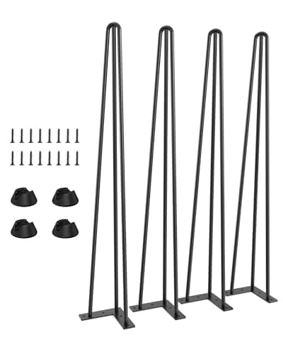 Image of TITECK Hairpin Table Legs Black - 71cm 3 Rod / 10mm, Table Legs For Desk Dining Table DIY Furniture With Screws Heavy Duty Furniture Legs (28")