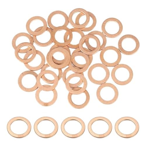 Image of 15 Pcs M14 Copper Washer Sealing Ring,14mm ID 20mm OD 1.5mm Copper Washers,Metric Sump Plug Washer,Versatile Flat Coppers Washers,for Screws Bolt Sump Plugs Oil Drain Machinery Repair