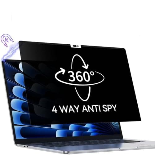Image of Protescreen 360° Magnetic Privacy Filter for MacBook Pro 16 Inch 2021-2026 (M1 M2 M3 M4 M5), Anti Spy Anti Glare Blue Light 16.2in Mac Screen Protector Shield Film, Laptop 4-Way Privacy Filter