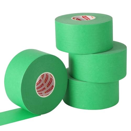 Image of Fyguard 4 Rolls Painters Tape, 48mm x 50m Green Tape Wide Heat Resistant UV Resistant Masking Tape for Painting Work Renovations DIY Crafts
