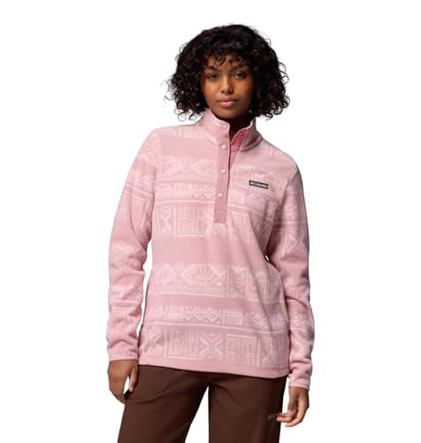 Image of Columbia Women's Benton Springs Printed 1/2 Snap, Fleece Pull Over, Eraser Pink Deschutes Days, S
