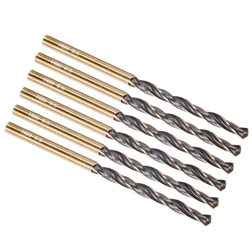 Image of PATIKIL 3.5mm Drill Bit, Jobber Straight Shank M2 High-Speed Steel 118° Nitriding Black and Gold Finish for Stainless Steel Hard Metal - 6 Pack