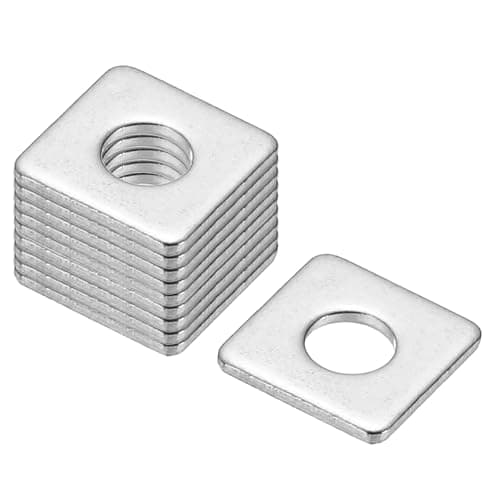 Image of PATIKIL M4x10x1mm Square Washers, 36pcs Square Plate Washers Square Strut Washer Bearing Plate 304 Stainless Steel Flat Pad Spacer Hardware Fastener Nut Bolt Gasket