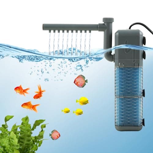 Image of cupeohome Fish Tank Filter Pump, 800L/H Internal Aquarium Filter with Aeration & Rainfall, 9W Adjustable Water Flow Aquarium Filter Pump Quiet Fish Tank Filter Pump for Tanks up to 200L (9W, 800L/H)