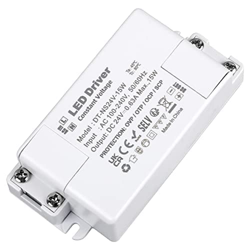 Image of VARICART 24V LED Driver 15W Power Supply 0.625A, AC 240 to 24 Volt DC Transformer, Constant Voltage Switching PSU Adaptor, Low Voltage Transformers for Light Strip MR11 GU5.3 Bulbs