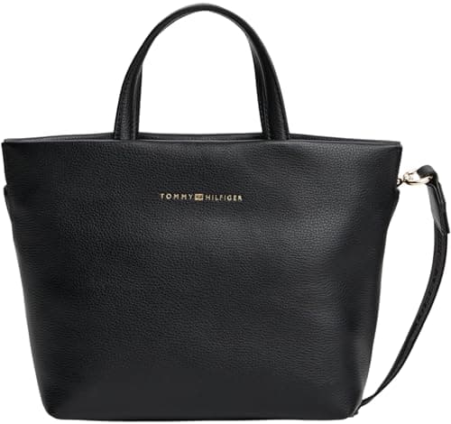 Image of Tommy Hilfiger Women's TH LOGOTAPE MINI TOTE AW0AW17694 Tote, Black (Black), One Size