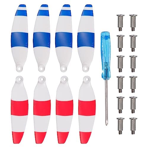 Image of sourcing map Mini 1 Drone Propellers Drone Blades Propellers White Red Blue with Screwdriver/Screw, Quick-Release, Low-Noise Propeller for DJI Mini 1 Drone, Quadcopter, Pack of 8