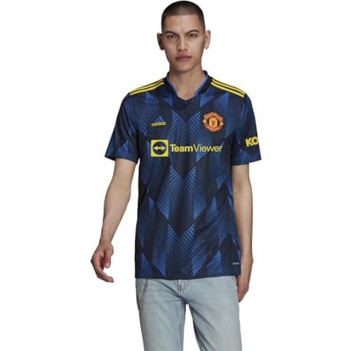 Image of adidas Men's 2021-22 Manchester United 3rd Jersey, Glory Blue, XL