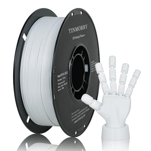 Image of TINMORRY PETG Filament 1.75mm, Rapid PETG-Eco 3D Printing Filament, Compatible with Most FDM 3D Printers, 1 KG 1 Spool, Cold White