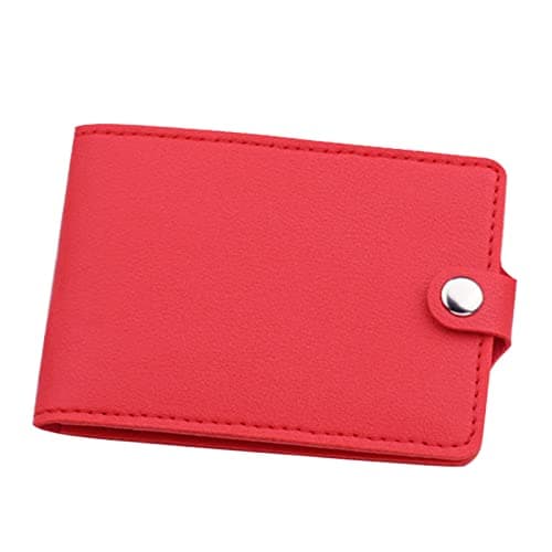 Image of Generic Unisex-Adults Anime Folding Wallet RFID Blocking Bifold With ID Window - Large Capacity Credit Card Holder Case - 3-Red