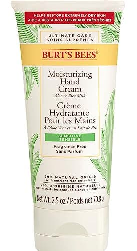 Image of Burt's Bees Moisturising Hand Cream For Very Dry Hands and Sensitive Skin, With Aloe & Rice Milk, 70.8 g